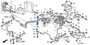 CBR1000RA9 UK - (E / ABS MME) drawing FRONT POWER UNIT/FRONT VA LVE UNIT