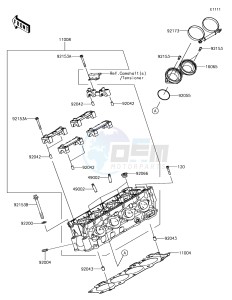 NINJA ZX-10R ZX1000SHFA XX (EU ME A(FRICA) drawing Cylinder Head