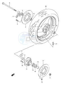 GSX400 (E30) drawing REAR WHEEL