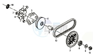 SYMPHONY 50 45KMH drawing CLUTCH / V BELT