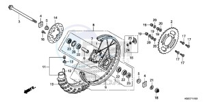 CRF150RE CRF150R Europe Direct - (ED) drawing REAR WHEEL