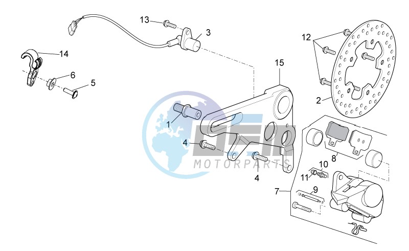 Rear brake caliper