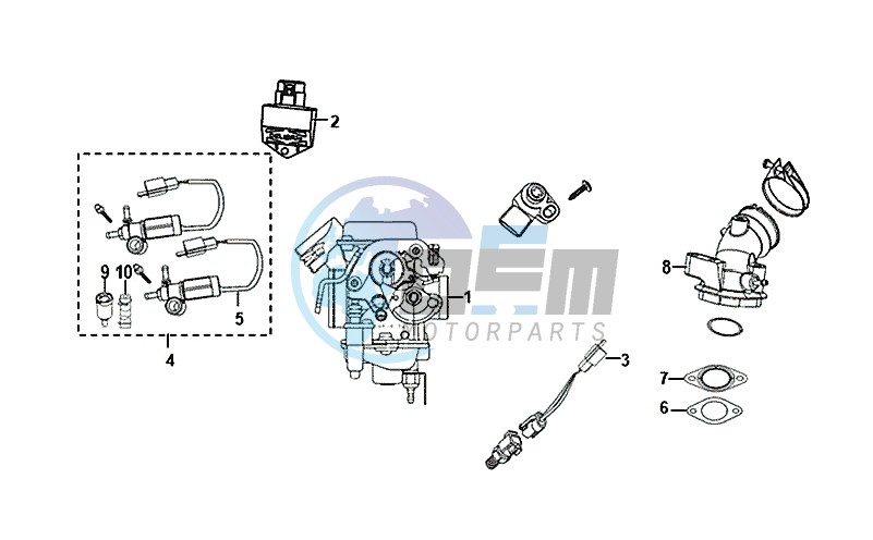 CARBURETOR ASSY / FIDDLE II 50 (25 KM/H) (AF05W4-NL) (E4) (L8-M0)