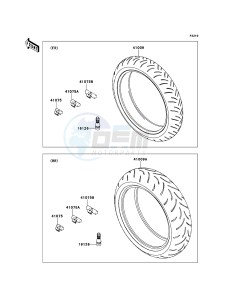 NINJA ZX-6R ZX600RBF FR GB XX (EU ME A(FRICA) drawing Tires