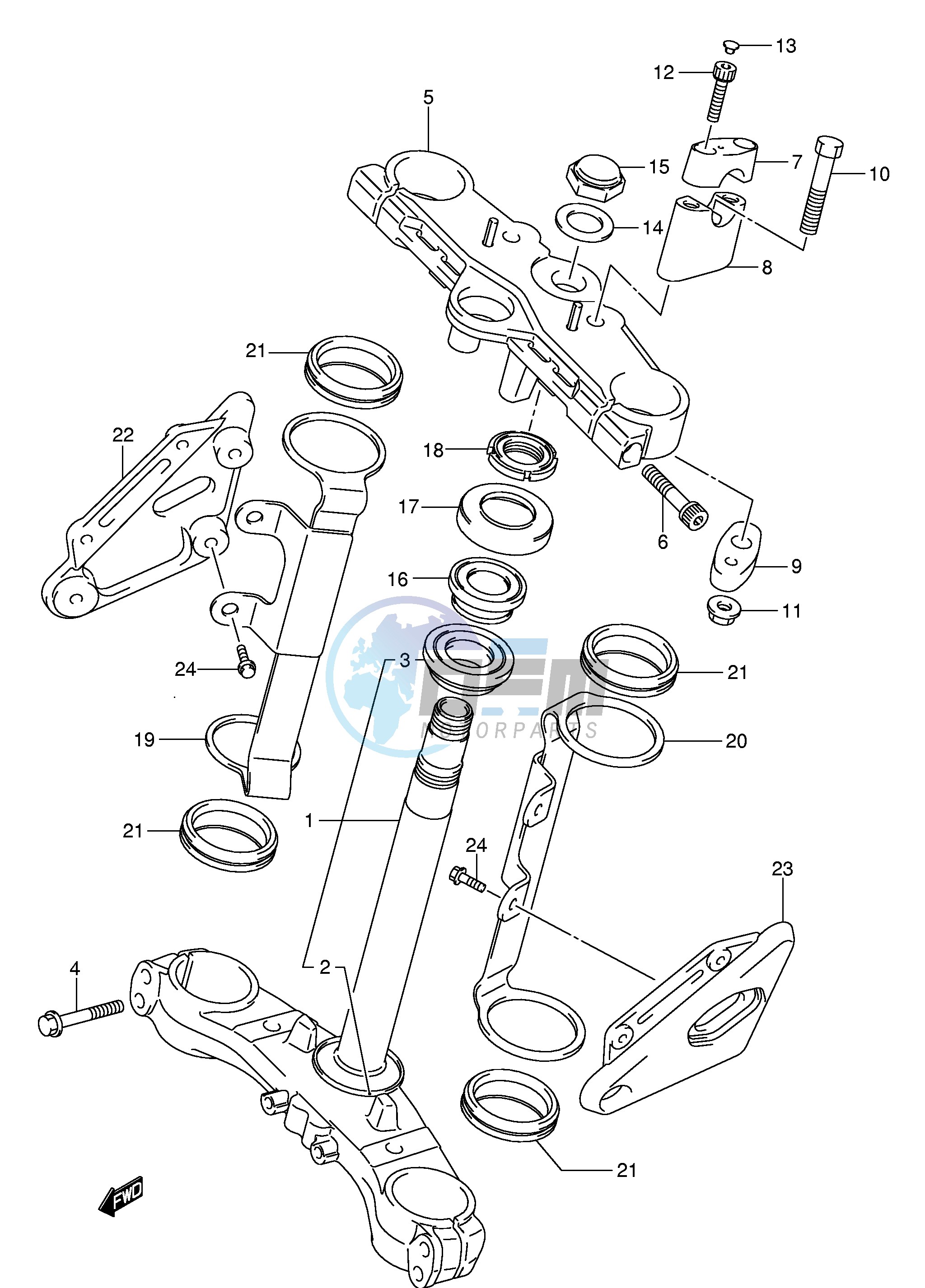 FRONT FORK BRACKET (GSF650K5 UK5 AK5 UAK5 K6 UK6 AK6 UAK6)