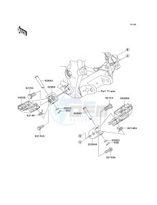 KX 250 T [KX250F] (T8F) T8F drawing FOOTRESTS