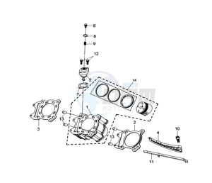 QUAD LANDER 300 drawing CYLINDER MET PISTON / CYLINDER GASKETS TOP AND BOTTOM