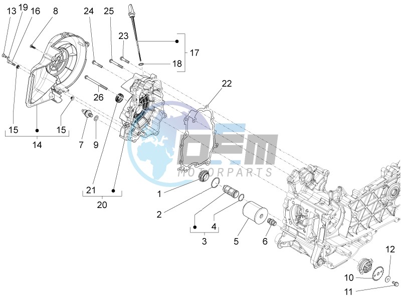 Flywheel magneto cover - Oil filter