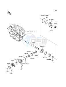 KRF 750 B [TERYX 750 4X4] (B8F) B8F drawing FRONT BEVEL GEAR