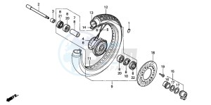 VT600CD2 drawing FRONT WHEEL