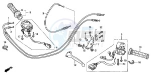 CBR600F4 drawing HANDLE LEVER/SWITCH/CABLE (2)