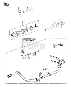 KDX 450 A [KDX450] (A1) [KDX450] drawing GEAR CHANGE DRUM & FORKS