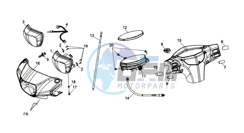 HEAD LIGHT COVER / SPEEDOMETER COWL / DASHBOARD