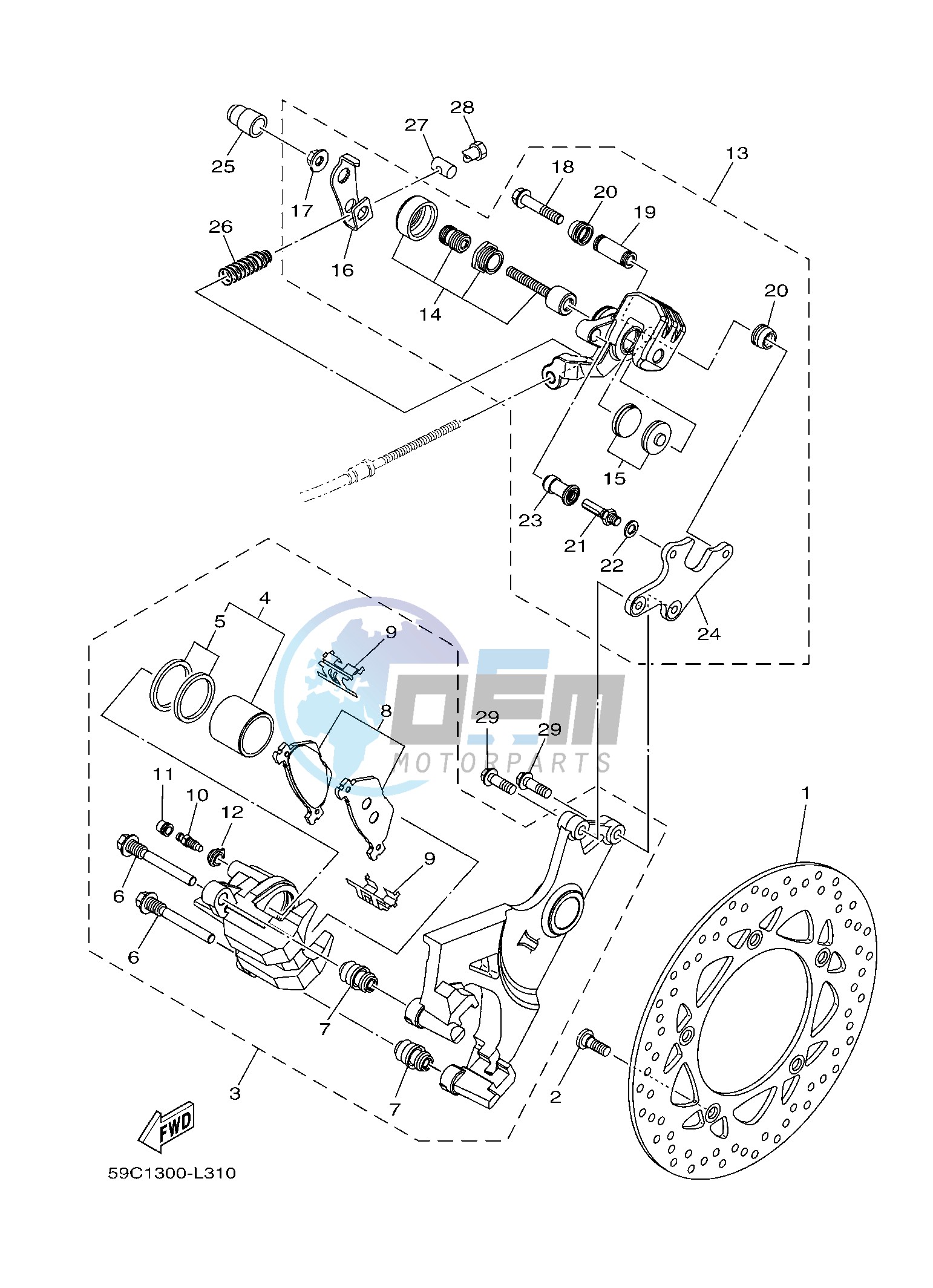 REAR BRAKE CALIPER