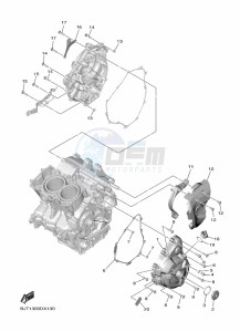 YZF690 YZF-R7 (BEBA) drawing CRANKCASE COVER 1