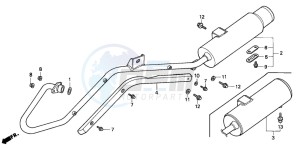 TRX200D FOURTRAX 200 drawing EXHAUST MUFFLER