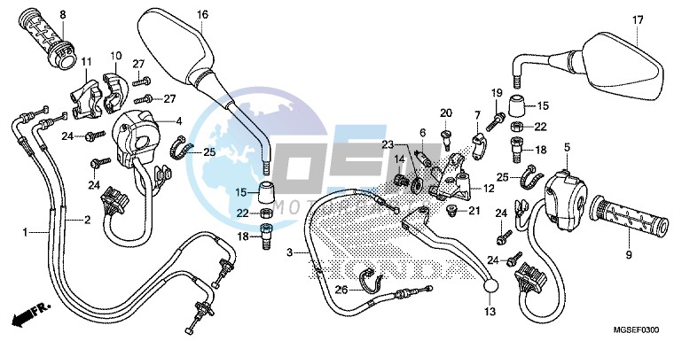 HANDLE LEVER/ SWITCH/ CABLE (NC700S/ SA)