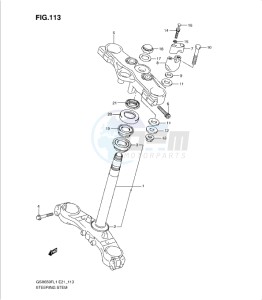 GSXF650 drawing STEERING STEM (GSX650FUL1 E21)