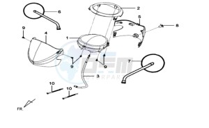 MIO 50 SPORT 25 KMH drawing DASHBOARD / MIRRORS / SPEEDOMETER COVER