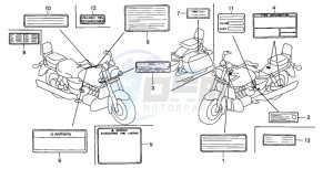 GL1500C VALKYRIE drawing CAUTION LABEL