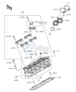 NINJA ZX-10R ABS ZX1000SGF XX (EU ME A(FRICA) drawing Cylinder Head