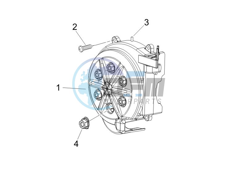 Flywheel magneto cover - Oil filter