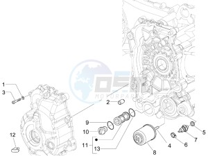 Beverly 125 drawing Flywheel magneto cover - Oil filter