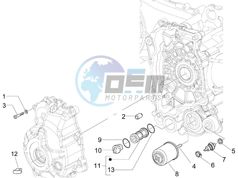 Flywheel magneto cover - Oil filter