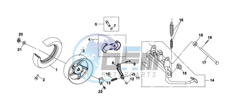REAR WHEEL / CENTRAL STAND