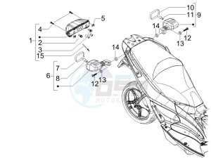 Runner 50 SP 2012 in fiche drawing Rear headlamps - Turn signal lamps