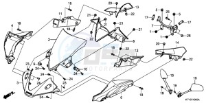 CBR125RC drawing UPPER COWL