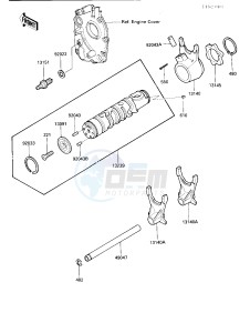 ZX 600 B [NINJA 600RX] (B1) [NINJA 600RX] drawing GEAR CHANGE DRUM & FORKS