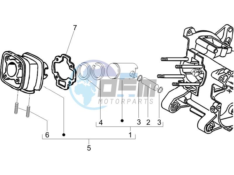 Cylinder-piston-wrist pin unit