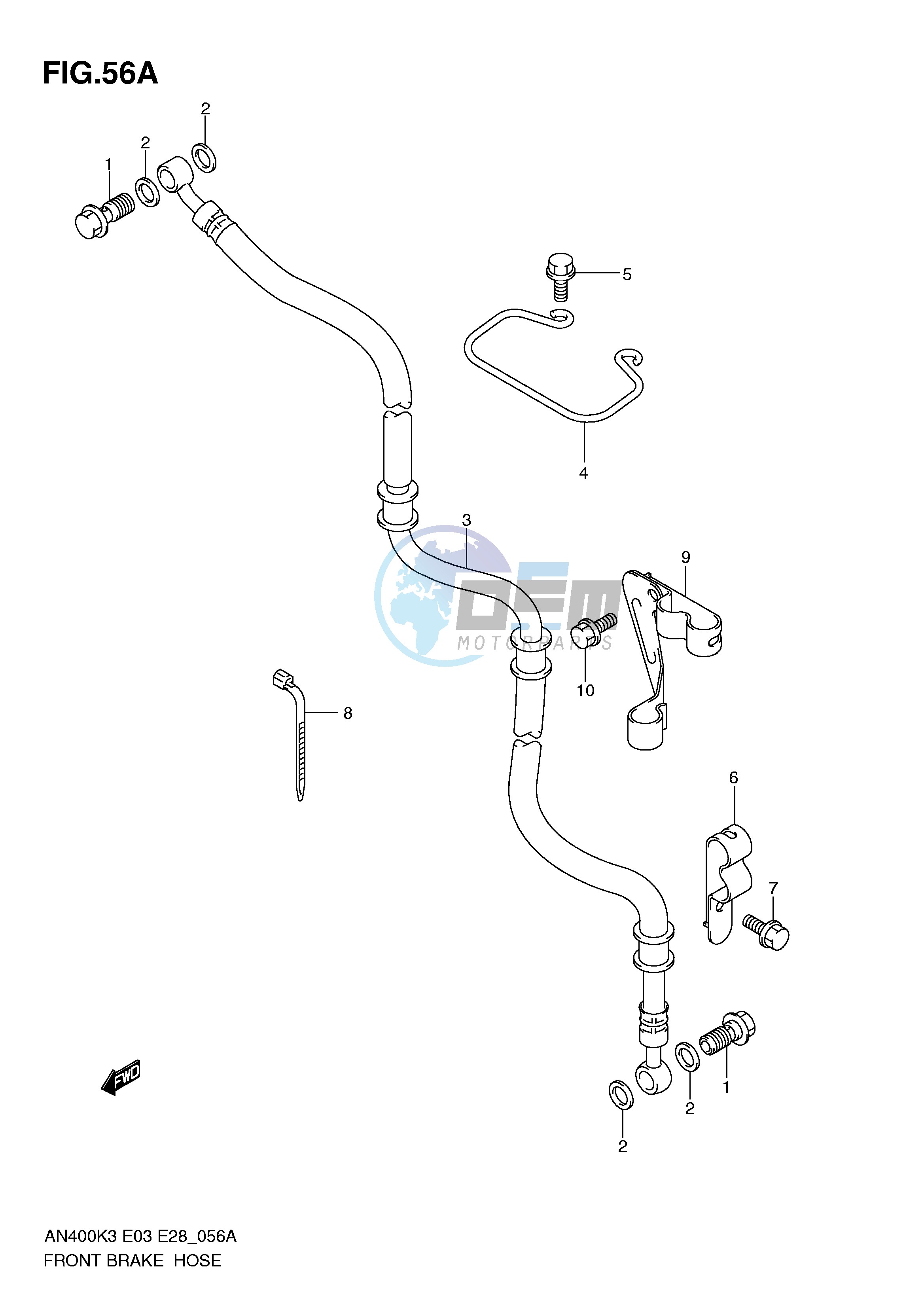 FRONT BRAKE HOSE (AN400K4 K5 K6)