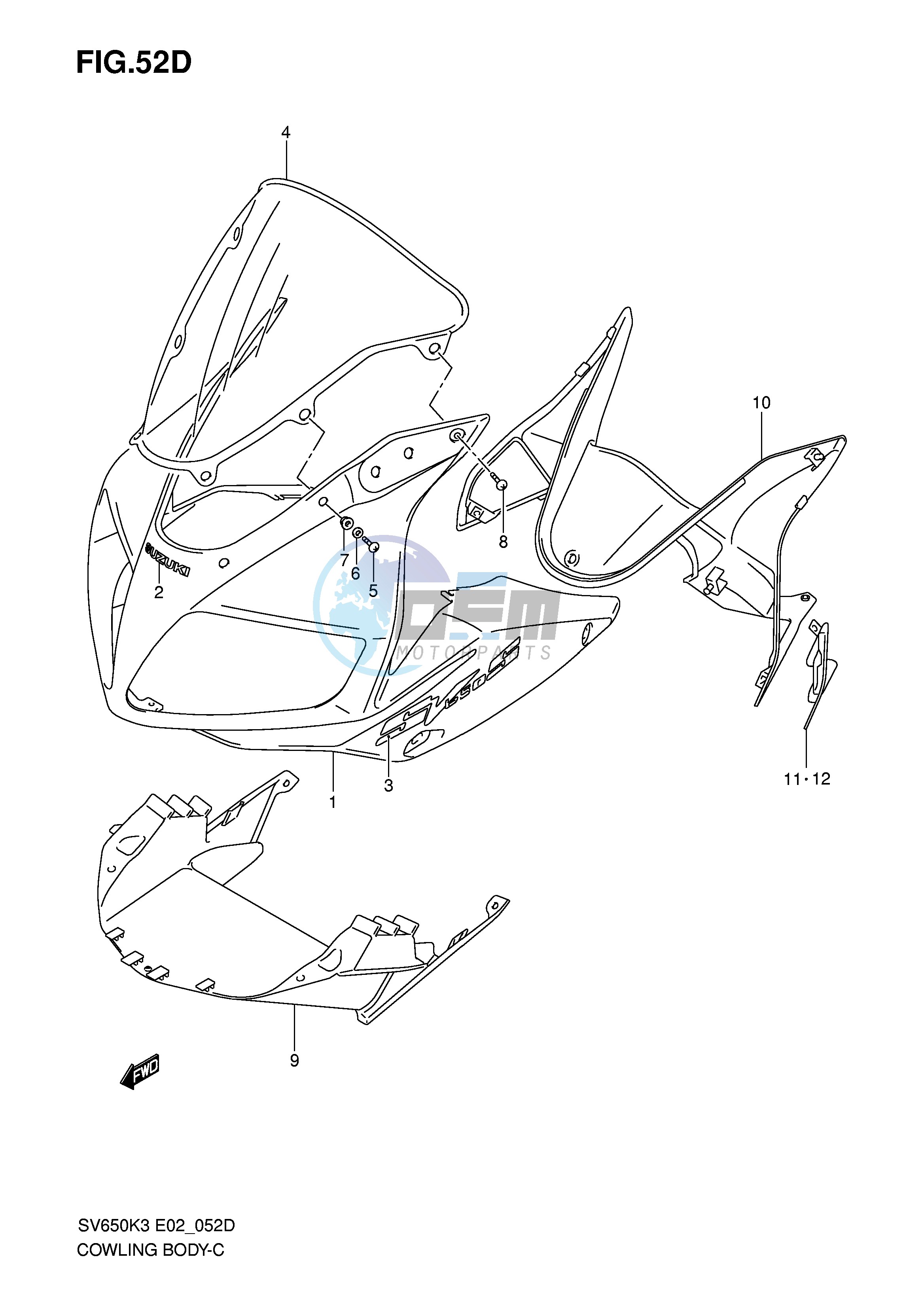 COWLING BODY (SV650SK7 SUK7 SAK7 SUAK7)