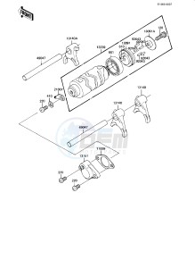 KE 175 D [KE175] (D4-D5) [KE175] drawing GEAR CHANGE DRUM & FORKS -- 82-83 KE175-D4_D5- -