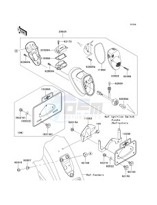 VN 1600 D [VULCAN 1600 NOMAD] (D6F-D8FA) D7FA drawing TAILLIGHT-- S- -