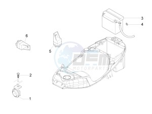 LX 125 4T ie E3 Vietnam drawing Control switches - Battery - Horn