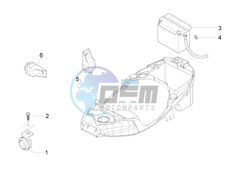 Control switches - Battery - Horn