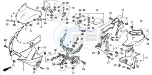 CBR900RE drawing UPPER COWL (CBR900RR2,3)