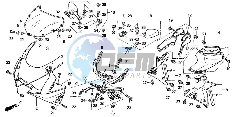 UPPER COWL (CBR900RR2,3)