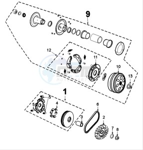 Tweet 125 V drawing CLUTCH