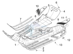 S 50 2T UK drawing Central cover - Footrests