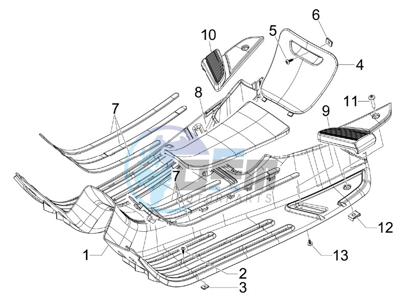 Central cover - Footrests