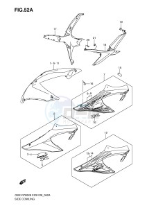 GSX-R750 (E3-E28) drawing SIDE COWLING (MODEL K9)