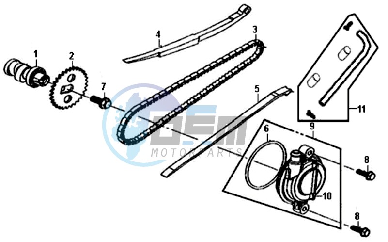 CHAIN / CHAIN TENSIONER / CHAIN GUIDE