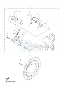 XVS950CU XVS950 ABS (1XC2) drawing REAR BRAKE CALIPER