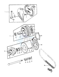 Z1 A [Z1-Z1A] 900 drawing REAR HUB_BRAKE_CHAIN