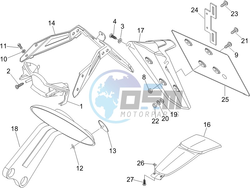 Rear cover - Splash guard