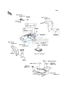 KFX450R KSF450BBF EU drawing Labels